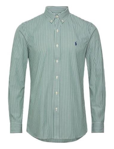 Polo Ralph Lauren Slim Fit Striped Stretch Poplin Shirt Grön