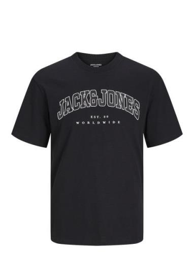 Jack & J S Jjecaleb Varsity Tee Ss O-Neck Noos Svart