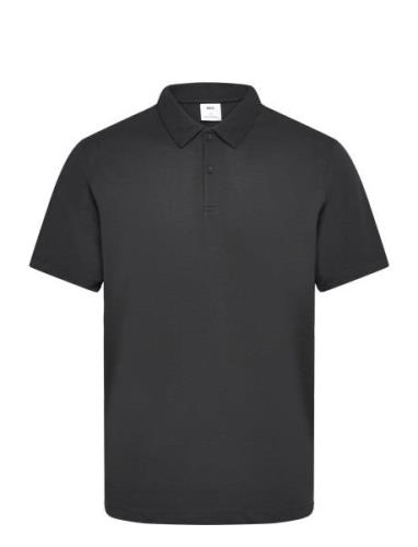 Mango Slim-Fit Cotton Piqué Textured Polo Shirt Svart