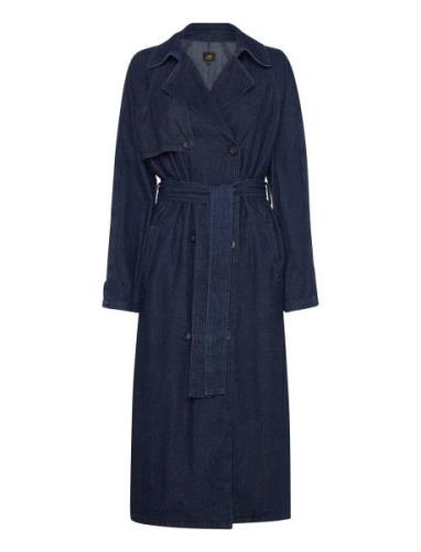 Lee Jeans Denim Trench Coat Blå