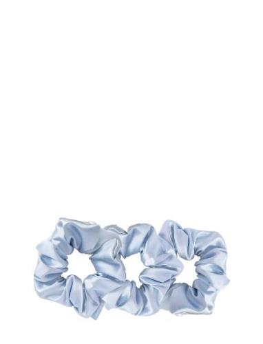 Cloud & Glow Silk Scrunchies 4 Cm Sky Blue Blå