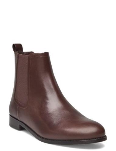 Lauren Ralph Lauren Brylee Burnished Leather Bootie Brun