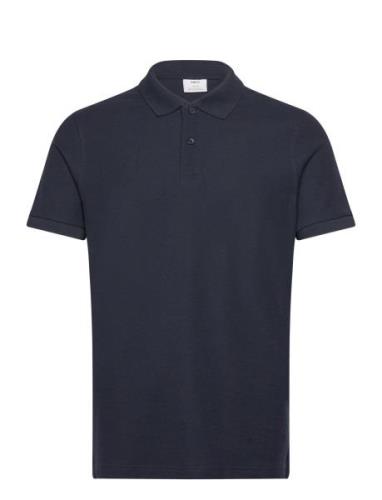 Mango 100% Cotton Pique Polo Shirt Marinblå