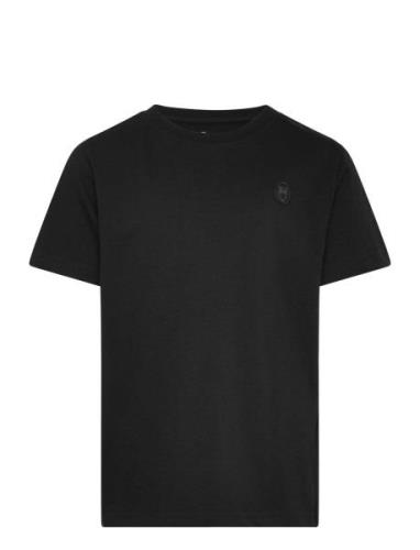 Knowledge Cotton Apparel Regular Fit Badge T-Shirt - Gots/Ve Svart