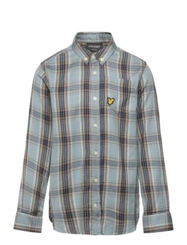 Lyle & Scott Button Down Check Shirt Blå