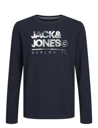 Jack & J S Jjluke Tee Ls Crew Neck Mni Marinblå