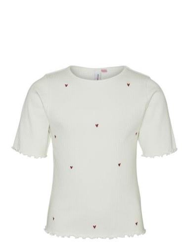 Vero Moda Girl Vmlavender Francis Emb Ss Top Jrs Girl Vit