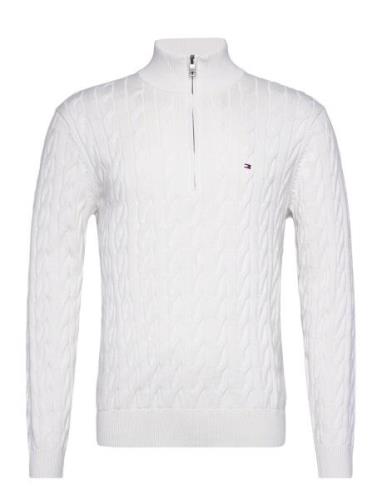 Tommy Hilfiger Classic Cotton Cable Zip Mock Vit