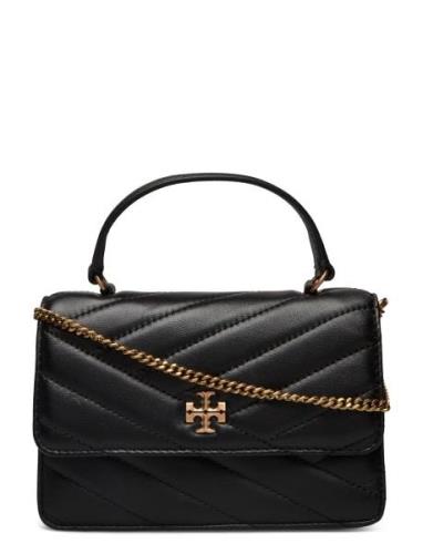 Tory Burch Kira Chevron Mini Top Handle Chain Wallet Svart