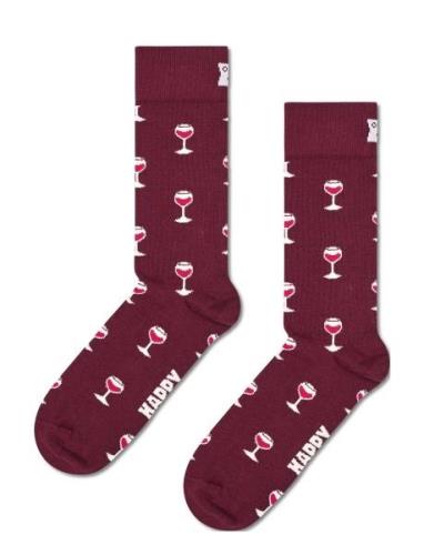 Happy Socks Glass Of Wine Sock Burgundy