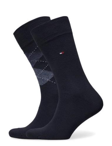 Tommy Hilfiger Th Men Sock Check 2P Blå