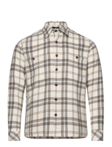 Mads Nørgaard Soft Wool Roar Check Shirt Kräm