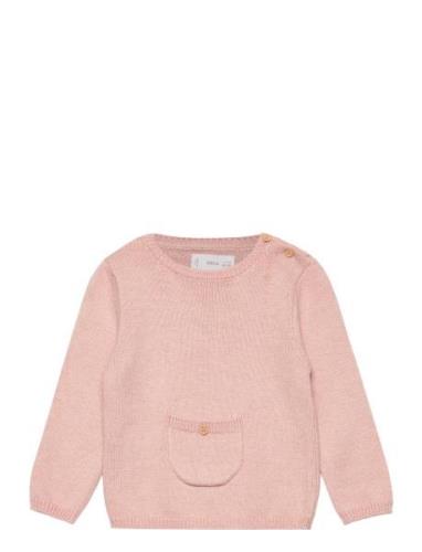 Mango Knit Cotton Sweater Rosa