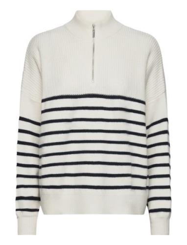 Mango Striped Sweater With Zip Vit