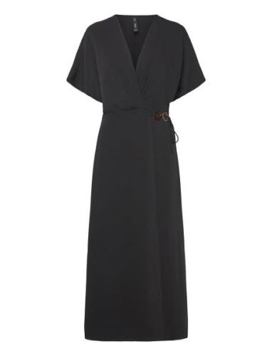 Mango Wrap Dress With Hoop Detail Svart