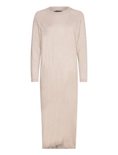 Mango Round-Neck Knitted Dress Kräm