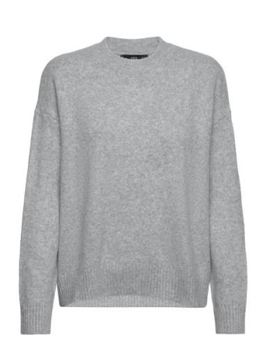 Mango Round-Neck Knitted Sweater Grå