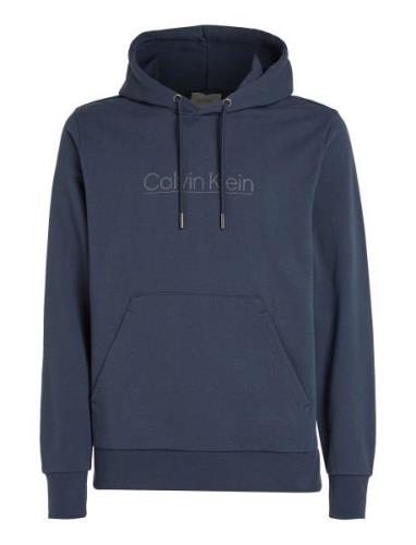 Calvin Klein Raised Line Logo Hoodie Marinblå