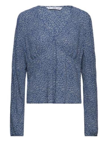 Mango V-Neckline Blouse Blå