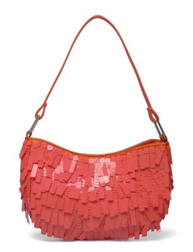 Mango Fringed Shoulder Bag Orange