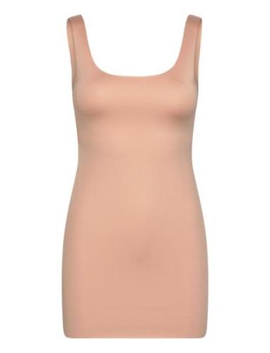 Mango Seamless Dress With Straps Beige