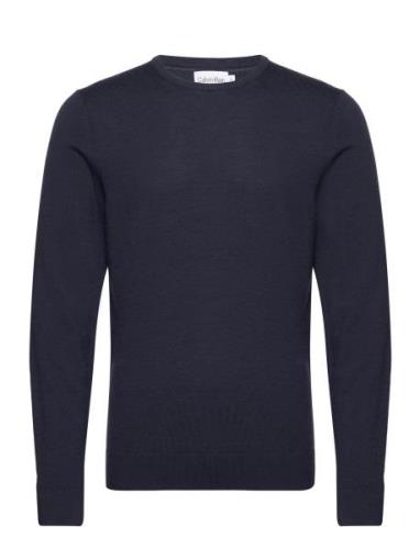 Calvin Klein Superior Wool Crew Neck Sweater Marinblå