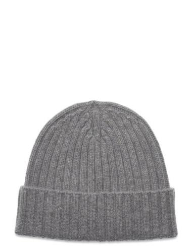 Oscar Jacobson Knitted Cashmere Beanie Grå