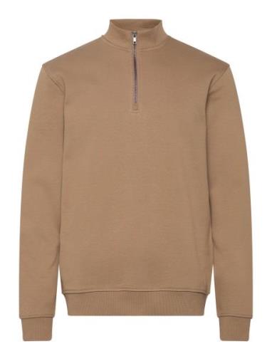 ONLY & SONS Onsconnor Reg 1/4 Zip Sweat Brun