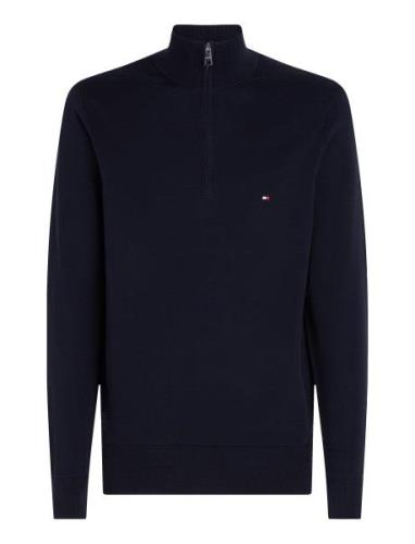 Tommy Hilfiger Essential Cotton Zip Mock Marinblå