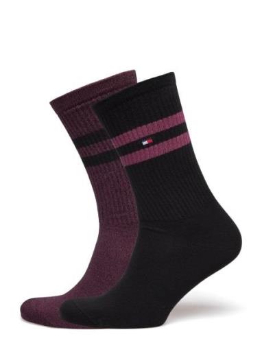 Tommy Hilfiger Th Men Sock 2P Mouline Sport Stripe Burgundy