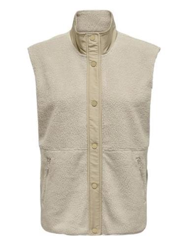 Only Play Onpfly Hn Button Teddy Waistcoat Kräm