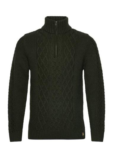 Superdry Jacob Cable Knit Half Zip Grön