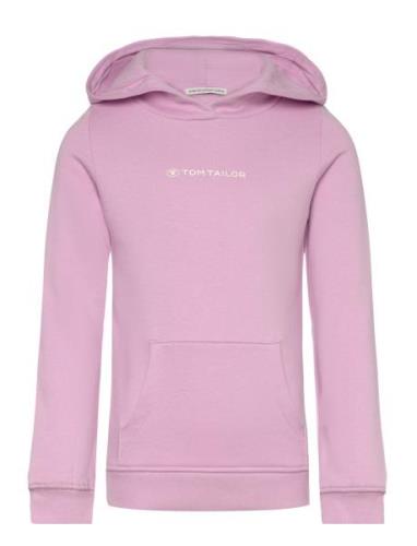 Tom Tailor Printed Logo Hoody Rosa