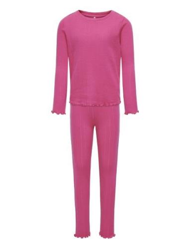 Kids Only Kogmunte Loungewear L/S Pant Set Jrs Rosa