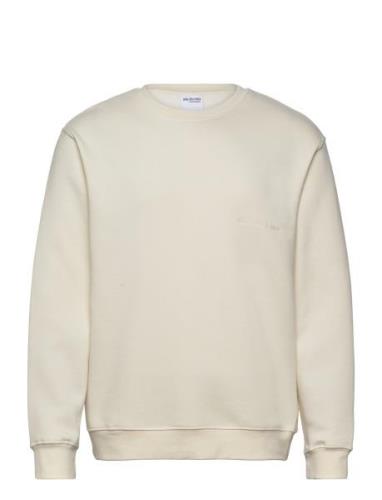 Selected Homme Slhhankie Mid Logo Crew Neck Sweat Ex Kräm