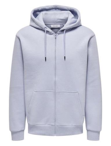 ONLY & SONS Onsceres Zip Thr. Hoodie Sweat Noos Blå