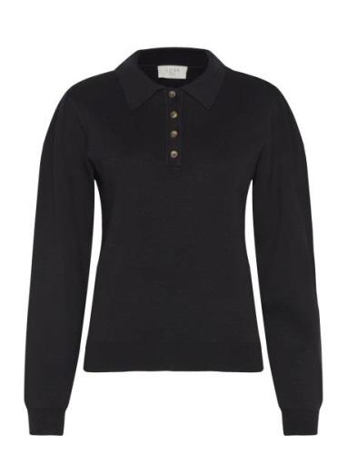 NORR Als Polo Knit Top Svart