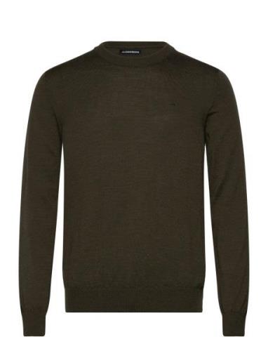 J. Lindeberg Keane Merino Crew Neck Sweater Khaki Green