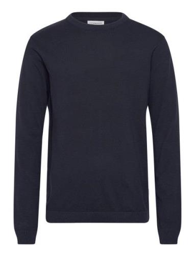 Lindbergh 100% Recycle Knit Round Neck Marinblå