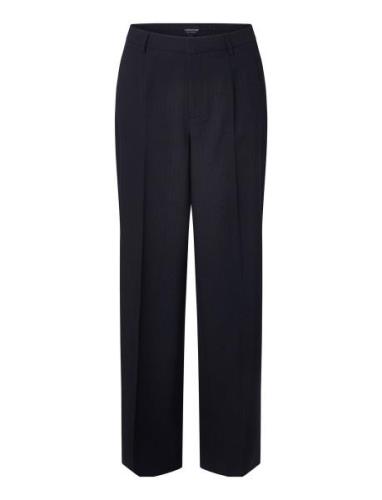 Lexington Clothing Kennedy Pinstripe Tailored Wide Pants Marinblå