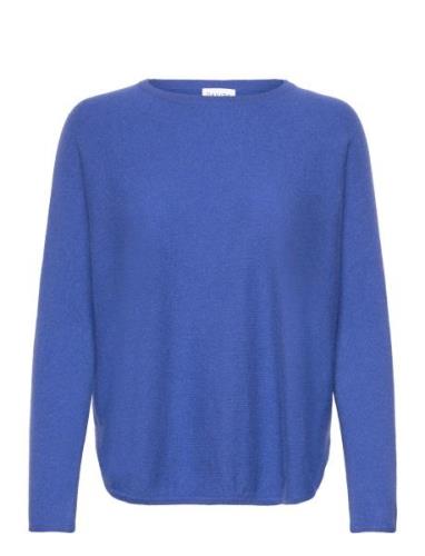 Davida Cashmere Curved Sweater Blå