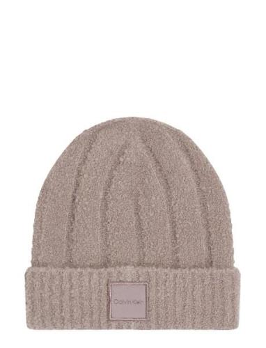 Calvin Klein Modern Patch Chunky Beanie Beige