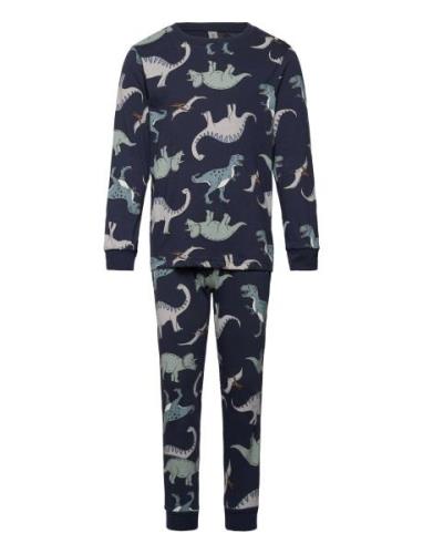 Lindex Pyjama Vehicle Dino Blå