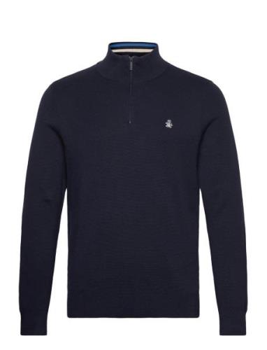 Original Penguin Cttn 1/4 Zip Tipped Marinblå