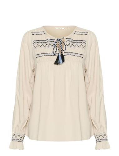 Cream Crsmokia Blouse Vit