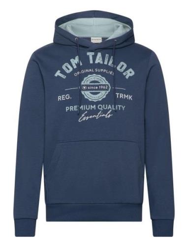 Tom Tailor Hoodie With Print Marinblå