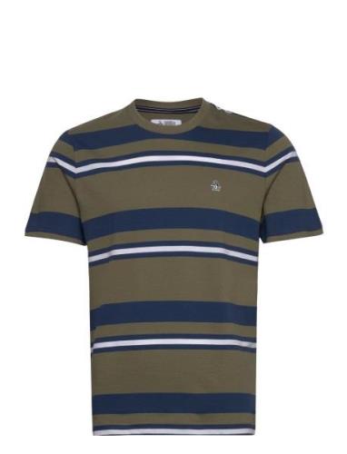 Original Penguin Jrsy Auto Stripe Tee Grön