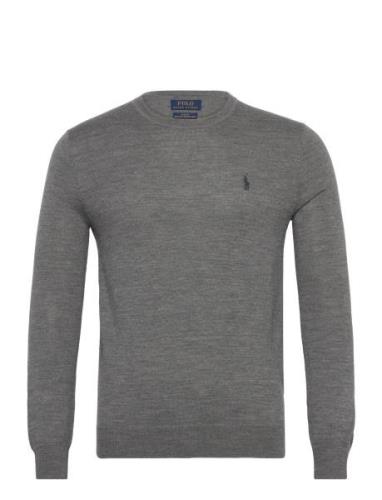 Polo Ralph Lauren Slim Fit Washable Wool Crewneck Sweater Grå