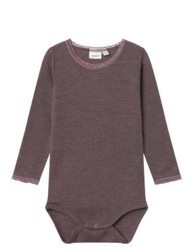 Name It Nmfwang Wool Needle Ls Body Solid Brun