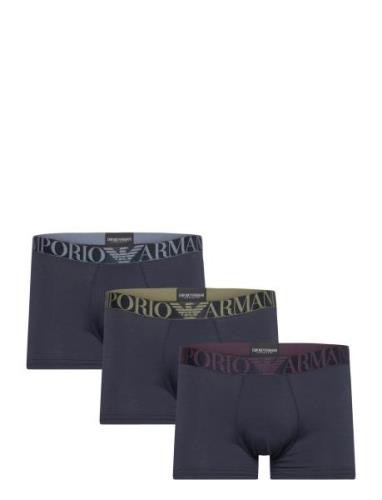 Emporio Armani Men's Knit 3-Pack Trunk Marinblå